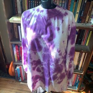 We the Free L oversized purple tie dye long sleeve top